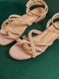 Minuit Sur Terre Paradis Vegan Suede Ankle Strap Sandals | Blush 13 Minuit Sur Terre Paradis Vegan Suede Ankle Strap Sandals | Blush