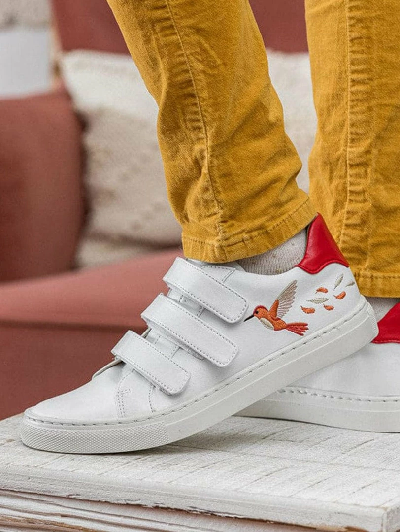 Minuit Sur Terre Pirouette Embroidered Vegan Leather Kids Trainers | Hummingbird 3 Minuit Sur Terre Pirouette Embroidered Vegan Leather Kids Trainers | Hummingbird