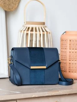 Minuit Sur Terre Poesie Apple Leather Vegan Crossbody Bag | Midnight Blue