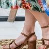 Minuit Sur Terre Porto Vegan Suede Block Heel Sandals | Hazelnut