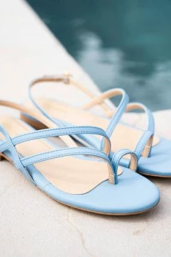 Minuit Sur Terre Provence Vegan Leather Flat Slingback Sandals | Azure 8 Minuit Sur Terre Provence Vegan Leather Flat Slingback Sandals | Azure