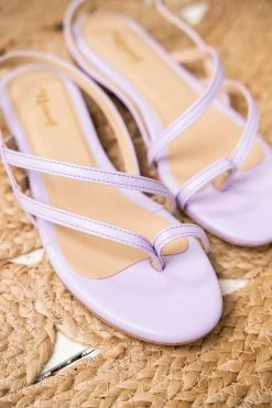 Minuit Sur Terre Provence Vegan Leather Flat Slingback Sandals | Lavender