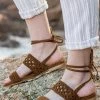 Minuit Sur Terre Shoes Roccapina Ankle Tie Braided Vegan Sandals | Hazelnut