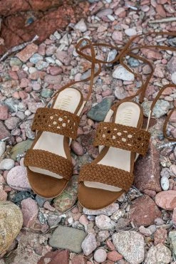 Minuit Sur Terre Shoes Roccapina Ankle Tie Braided Vegan Sandals | Hazelnut
