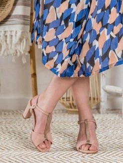 Minuit Sur Terre Saudade Vegan Suede Heeled Sandals | Blush Glitter Bestsellers