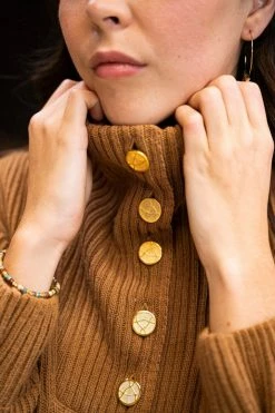 Minuit Sur Terre Shetland Funnel Neck Recycled Cotton Jumper | Hazelnut Bestsellers 12 Minuit Sur Terre Shetland Funnel Neck Recycled Cotton Jumper | Hazelnut Bestsellers