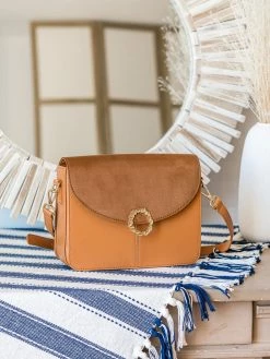 Minuit Sur Terre Stellan Apple Leather Vegan Crossbody Bag | Camel