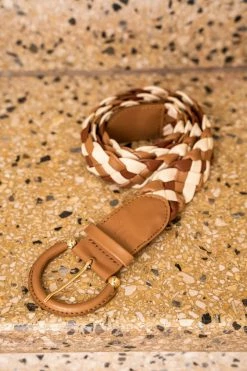 Minuit Sur Terre Braided Vegan Leather Belt | Cappuccino Accessories