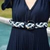 Minuit Sur Terre Accessories Braided Eco-friendly Vegan Belt | Blue & White