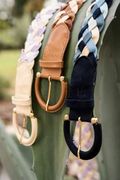 Minuit Sur Terre Braided Linen & Vegan Leather Belt | Lavender Accessories