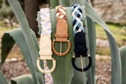 Minuit Sur Terre Braided Linen & Vegan Leather Belt | Lavender Accessories