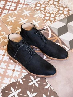 Minuit Sur Terre Oural Vegan Suede Boots | Black Shoes