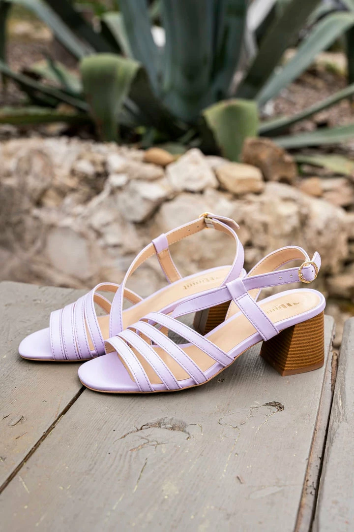 Minuit Sur Terre Shoes Valensole Block Heeled Vegan Leather Slingback Sandals | Lavender 4 Minuit Sur Terre Shoes Valensole Block Heeled Vegan Leather Slingback Sandals | Lavender