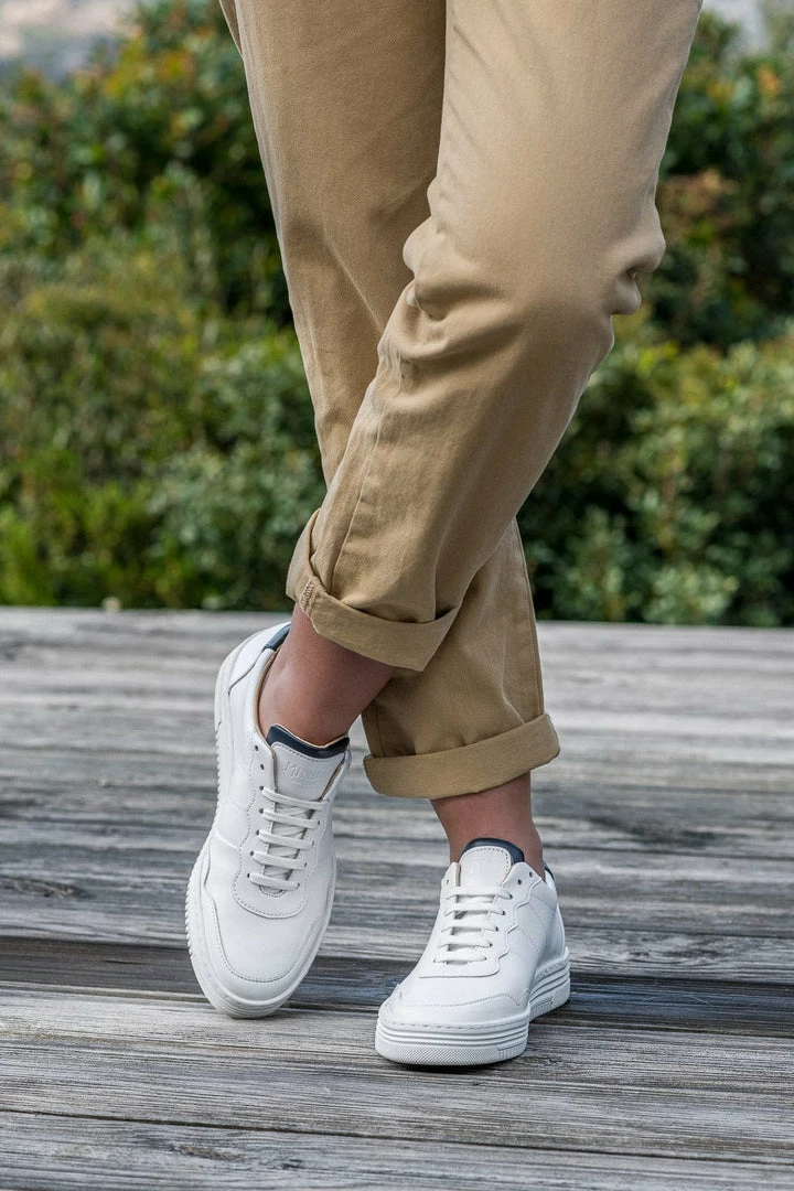 Minuit Sur Terre Valinco Apple Leather Vegan Unisex Trainers | White & Blue 5 Minuit Sur Terre Valinco Apple Leather Vegan Unisex Trainers | White & Blue