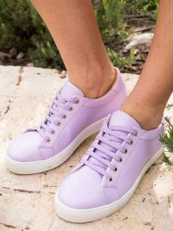 Minuit Sur Terre Shoes Virevolte Vegan Leather Trainers | Lavender