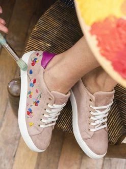 Minuit Sur Terre Virevolte Vegan Suede Trainers | Pink & Petals
