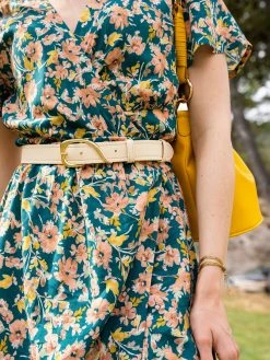 Minuit Sur Terre Comma Vegan Leather Belt | Cream Accessories