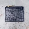 Minuit Sur Terre Vivace Apple Leather Vegan Card Holder | Blue Croc