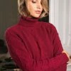 Minuit Sur Terre Fjord Recycled Cotton Roll Neck Jumper | Burgundy Clothing