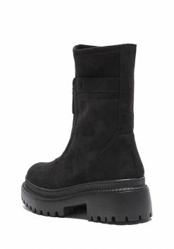 Mireia Playà Shoes Lidia Recycled Polyester Vegan Suede Winter Boots | Black