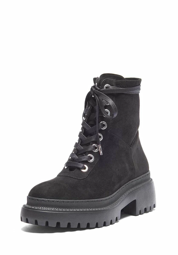 Mireia Playà Shoes Isolda Recycled Polyester Vegan Suede Lace-up Boots | Black 4 Mireia Playà Shoes Isolda Recycled Polyester Vegan Suede Lace-up Boots | Black