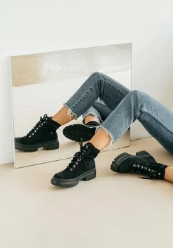 Mireia Playà Shoes Isolda Recycled Polyester Vegan Suede Lace-up Boots | Black 12 Mireia Playà Shoes Isolda Recycled Polyester Vegan Suede Lace-up Boots | Black