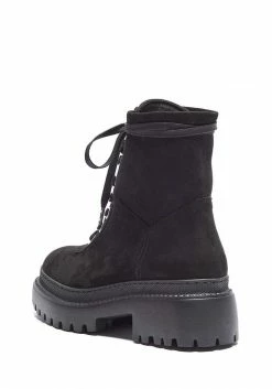 Mireia Playà Shoes Isolda Recycled Polyester Vegan Suede Lace-up Boots | Black 10 Mireia Playà Shoes Isolda Recycled Polyester Vegan Suede Lace-up Boots | Black