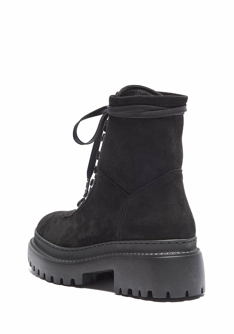 Mireia Playà Shoes Isolda Recycled Polyester Vegan Suede Lace-up Boots | Black 5 Mireia Playà Shoes Isolda Recycled Polyester Vegan Suede Lace-up Boots | Black