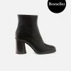 Mireia Playà Edita Vegan Leather Heeled Ankle Boot | Black Snake 2 Mireia Playà Edita Vegan Leather Heeled Ankle Boot | Black Snake