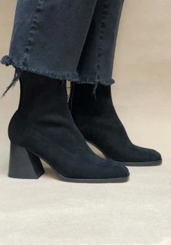 Mireia Playà Gabriela Vegan Suede Sock Ankle Boot | Black