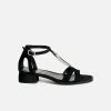 Mireia Playà Shoes Hebé Recycled Polyester Vegan Suede Heeled Sandal | Black