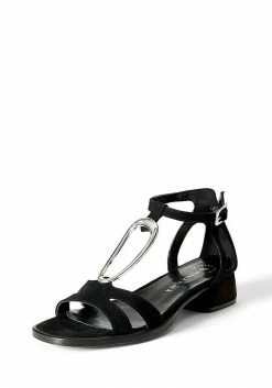 Mireia Playà Shoes Hebé Recycled Polyester Vegan Suede Heeled Sandal | Black