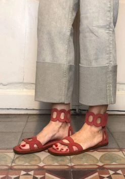 Mireia Playà Hortensia Recycled Polyester Vegan Suede Ankle Sandal | Watermelon Shoes