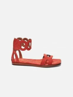 Mireia Playà Hortensia Recycled Polyester Vegan Suede Ankle Sandal | Watermelon Shoes