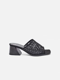 Mireia Playà Joana Woven Vegan Leather Mules | Black