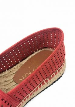 Mireia Playà Jute Lined Vegan Suede Espadrilles | Red Shoes