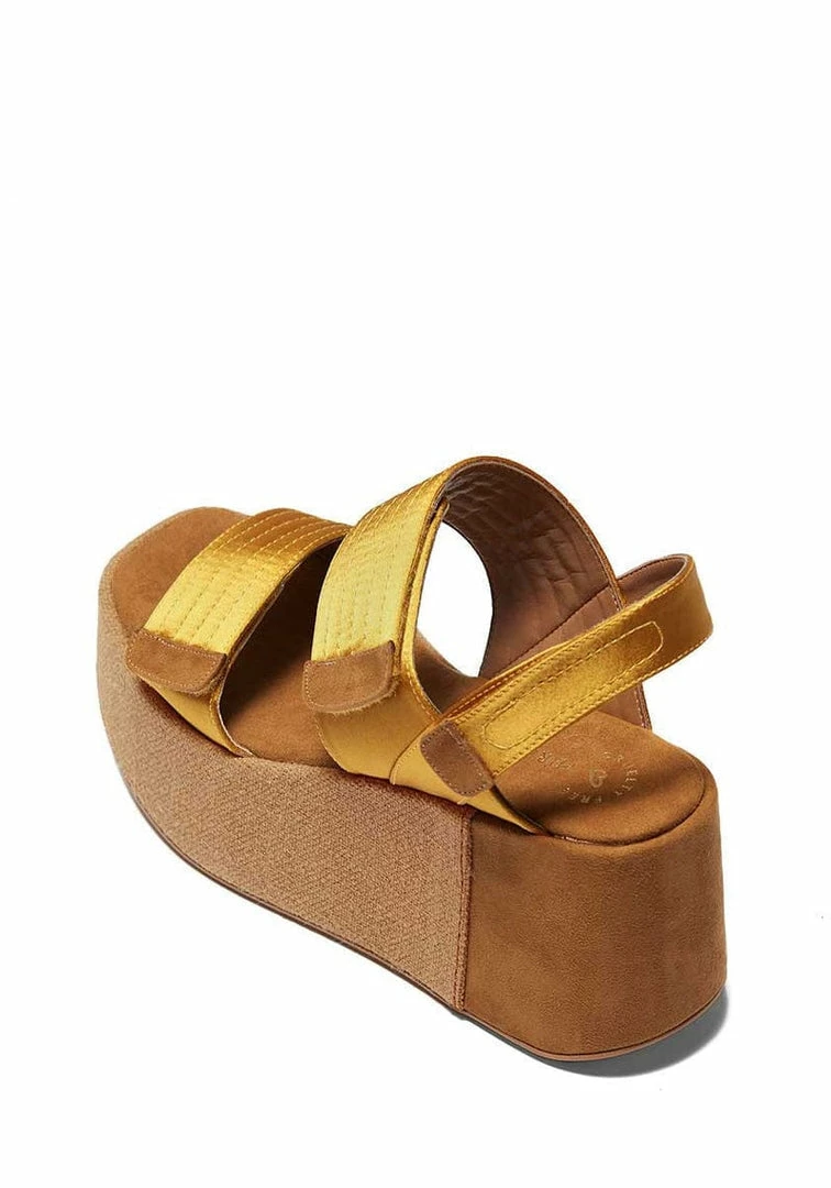 Mireia Playà Meritxell Adjustable Vegan Satin Platform Sandals | Gold Shoes 7 Mireia Playà Meritxell Adjustable Vegan Satin Platform Sandals | Gold Shoes