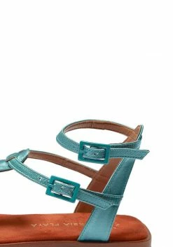 Mireia Playà Shoes Julieta Vegan Satin Strap Sandals | Blue