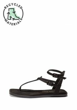 Mireia Playà Julieta Vegan Satin Strap Sandals | Black