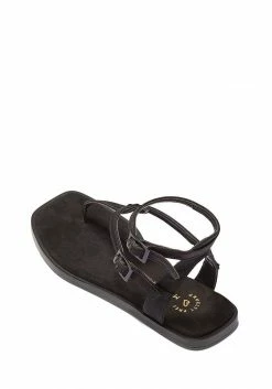 Mireia Playà Julieta Vegan Satin Strap Sandals | Black