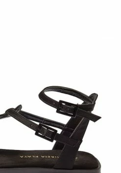 Mireia Playà Julieta Vegan Satin Strap Sandals | Black