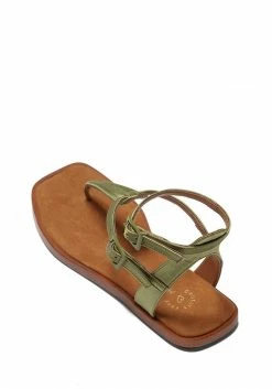 Mireia Playà Shoes Julieta Vegan Satin Strap Sandals | Green