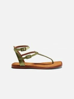 Mireia Playà Shoes Julieta Vegan Satin Strap Sandals | Green