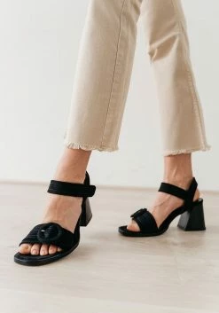 Mireia Playà Shoes Mar Vegan Suede High Heel Sandals | Black