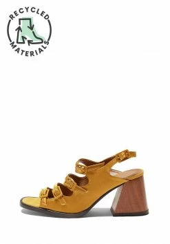 Mireia Playà Martina Vegan Satin High Heel Sandals | Gold Shoes