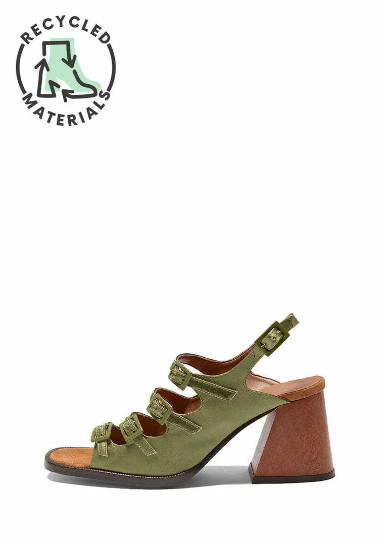 Mireia Playà Martina Vegan Satin High Heel Sandals | Green Shoes 5 Mireia Playà Martina Vegan Satin High Heel Sandals | Green Shoes