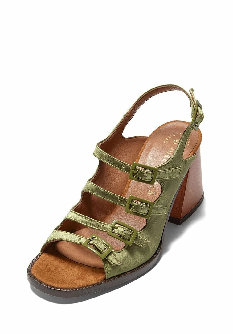 Mireia Playà Martina Vegan Satin High Heel Sandals | Green Shoes 6 Mireia Playà Martina Vegan Satin High Heel Sandals | Green Shoes