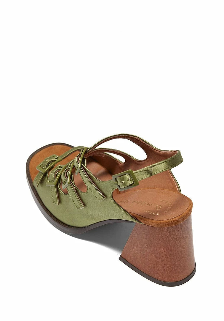 Mireia Playà Martina Vegan Satin High Heel Sandals | Green Shoes 7 Mireia Playà Martina Vegan Satin High Heel Sandals | Green Shoes