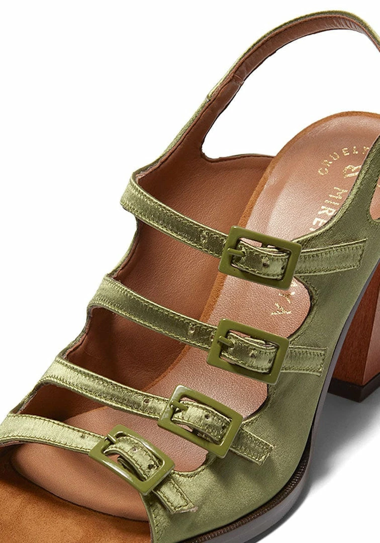 Mireia Playà Martina Vegan Satin High Heel Sandals | Green Shoes 8 Mireia Playà Martina Vegan Satin High Heel Sandals | Green Shoes
