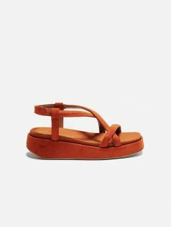 Mireia Playà Matilde Vegan Suede Platform Sandals | Terracotta Tile Shoes